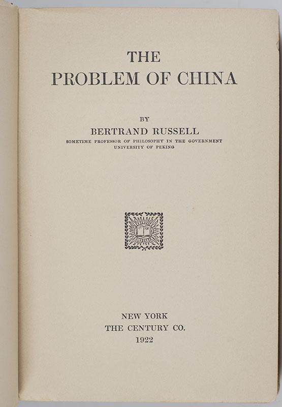 The Problem Of China. - Raptis Rare Books | Fine Rare And Antiquarian ...