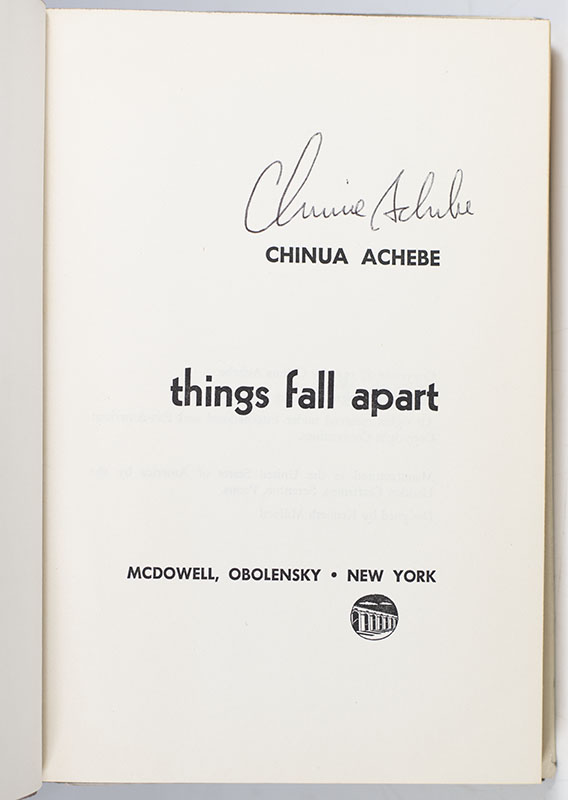 Things Fall Apart Chinua Achebe First Edition Signed