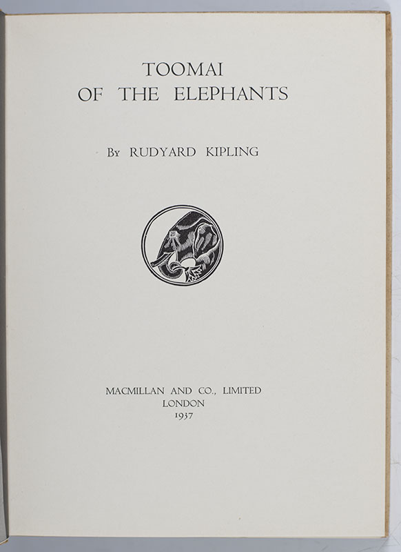 Toomai Of The Elephants - Raptis Rare Books | Fine Rare And Antiquarian ...