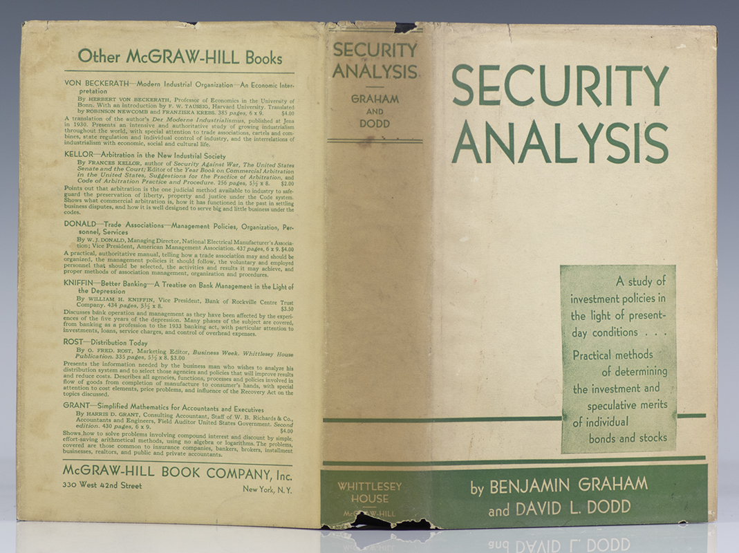 Security Analysis Benjamin Graham First Edition Signed Rare Book