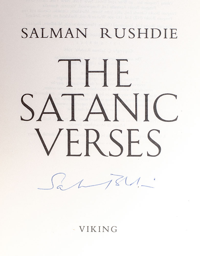 The Satanic Verses Salman Rushidie First Edition Signed