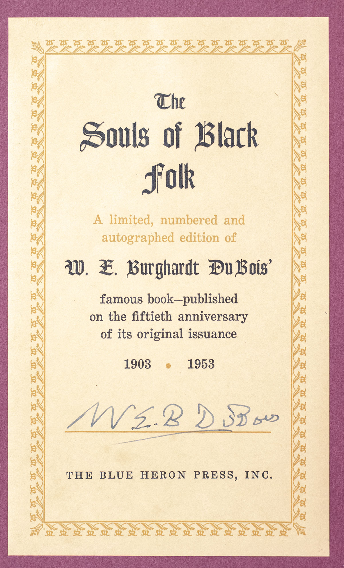 The Souls Of Black Folk. - Raptis Rare Books | Fine Rare And ...