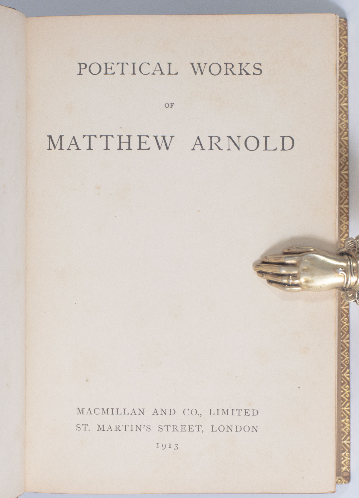 Poetical Works Of Matthew Arnold. - Raptis Rare Books | Fine Rare And ...