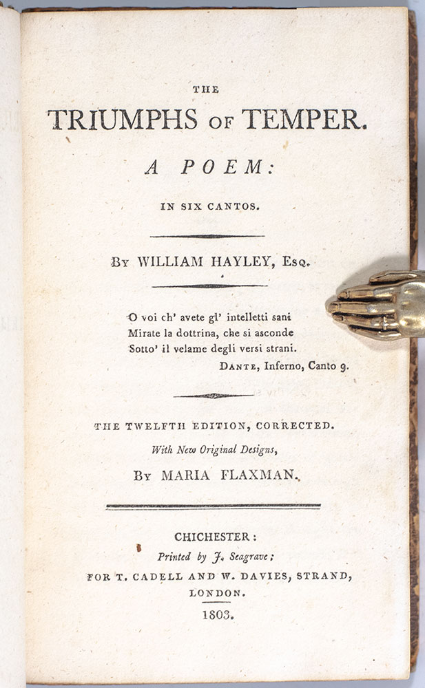 The Triumphs Of Temper. A Poem: In Six Cantos. - Raptis Rare Books ...