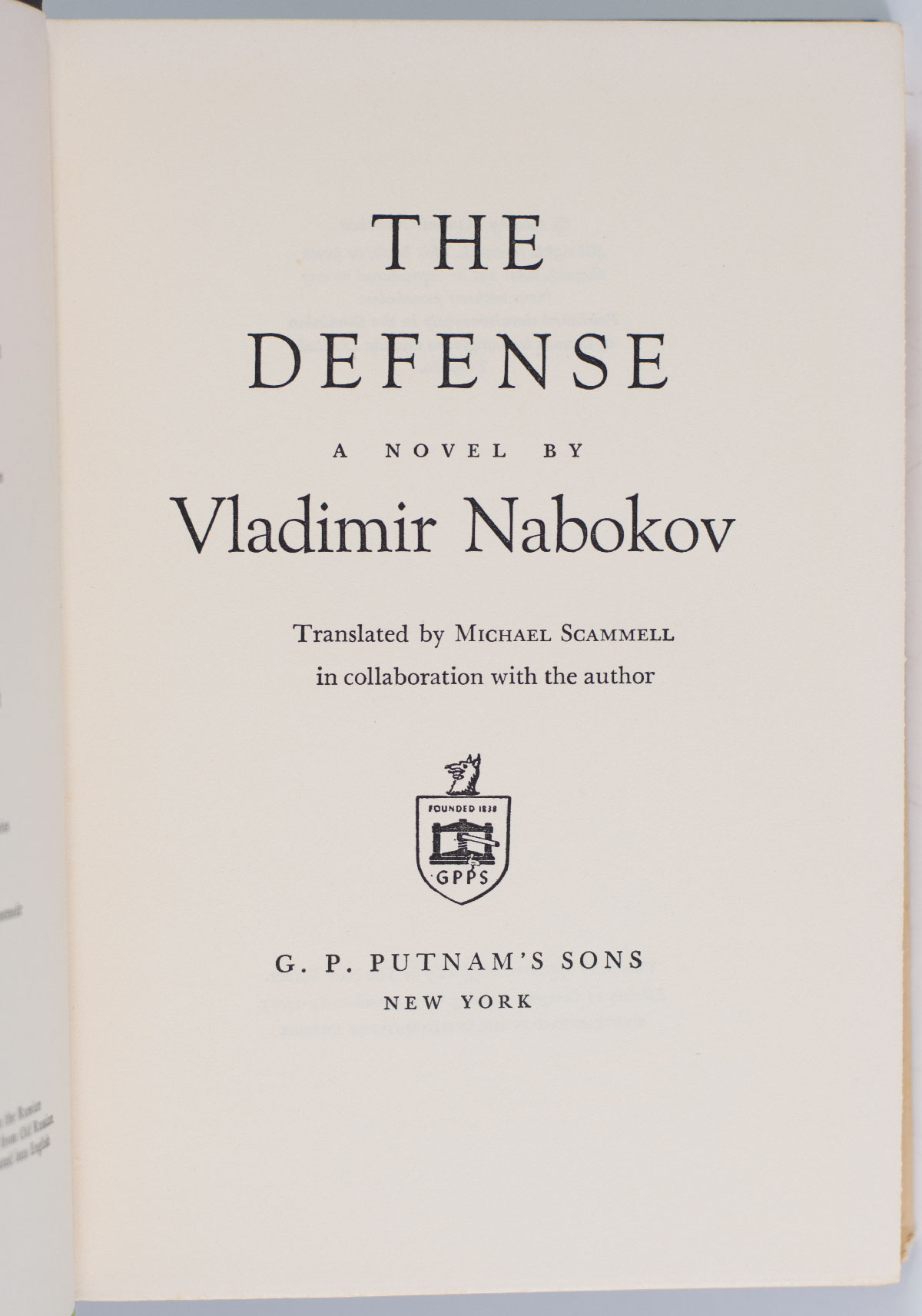 The Defence (Defense) Vladimir Nabokov First Edition