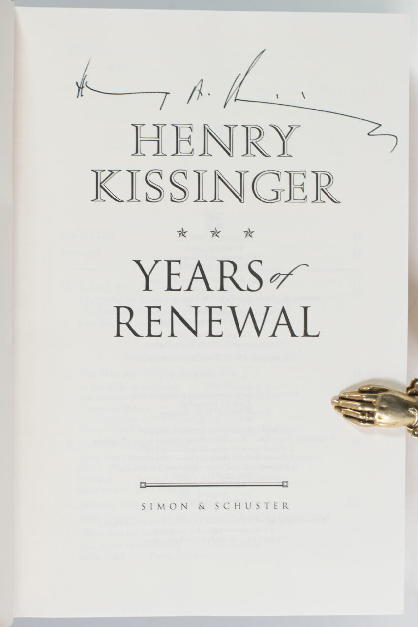 Years Of Renewal Henry Kissinger First Edition Signed