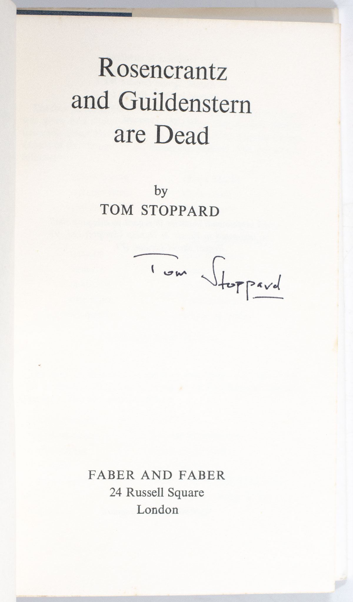 Rosencrantz And Guildenstern Are Dead Tom Stoppard First Edition Signed