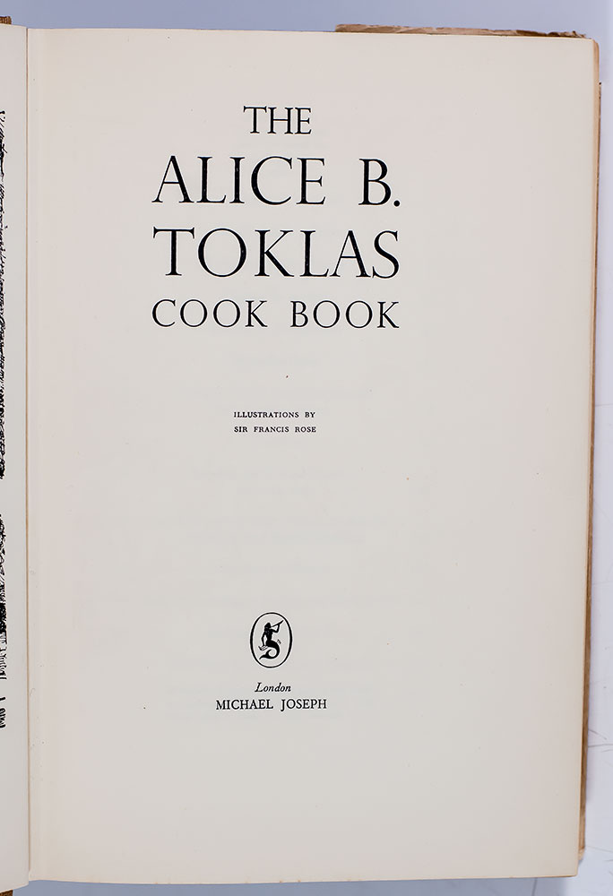 The Alice B. Toklas Cook Book. - Raptis Rare Books | Fine Rare And ...