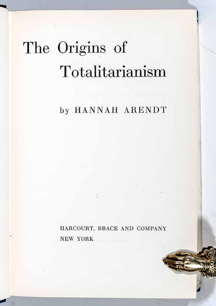 The Origins Of Totalitarianism Hannah Arendt First Edition Signed