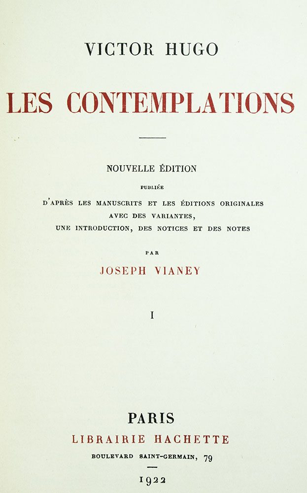 Les Contemplations Victor Hugo First Edition