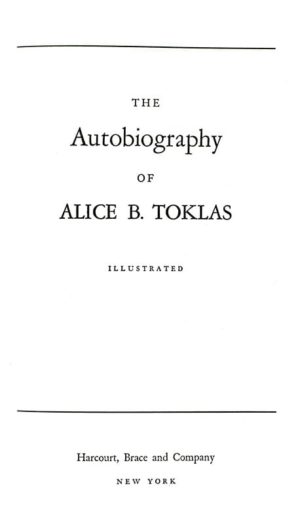 The Autobiography Of Alice B. Toklas Gertrude Stein First Edition Signed