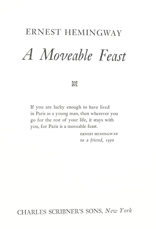 a moveable feast sparknotes