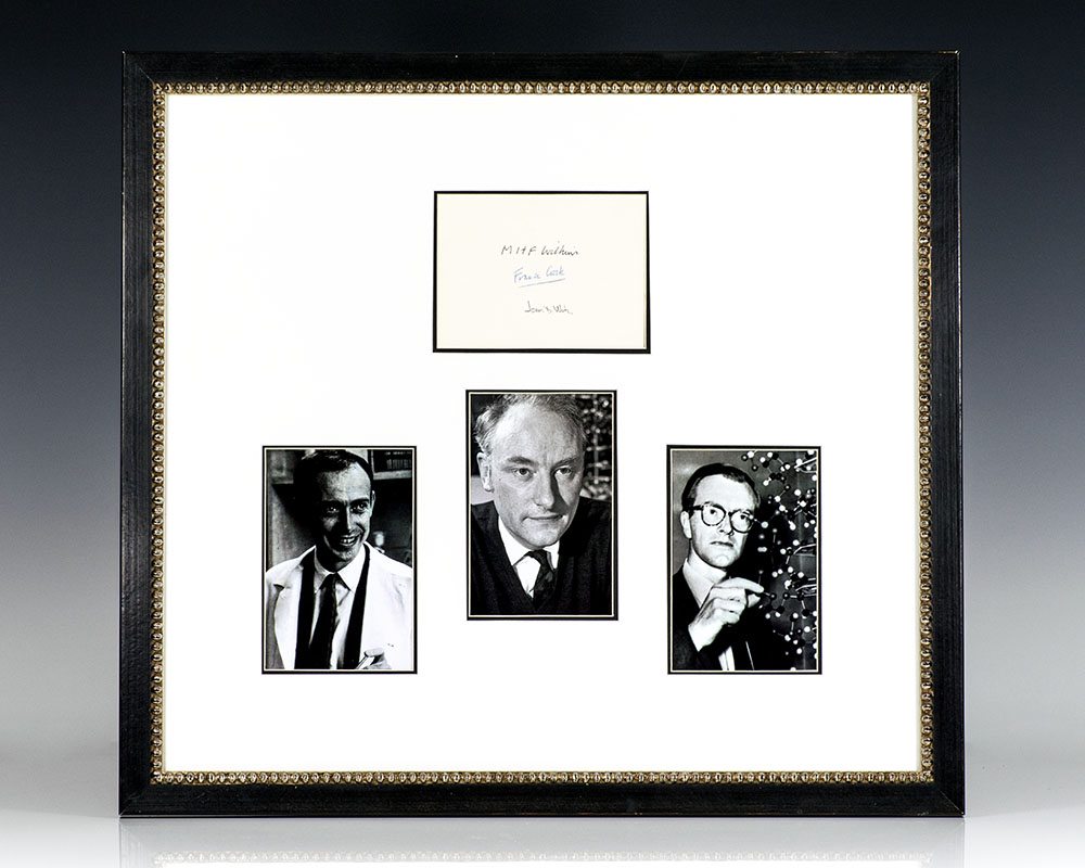 Maurice Wilkins James Watson Francis Crick Signed