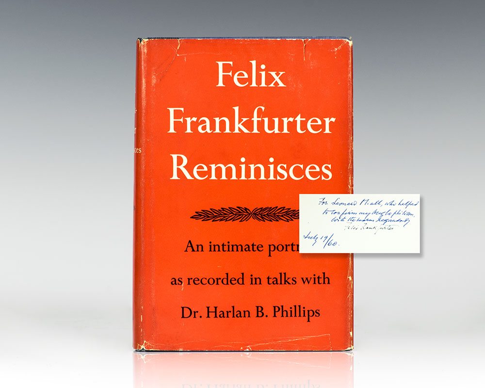 Felix Frankfurter Typed Letter Signed. - Raptis Rare Books