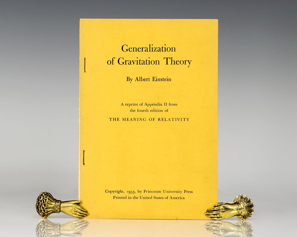 Generalization Of Gravitational Theory Albert Einstein