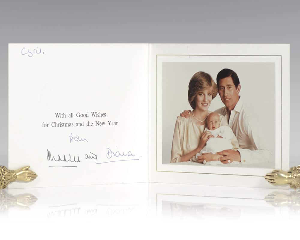 Princess Diana and Prince Charles Signed Christmas Card