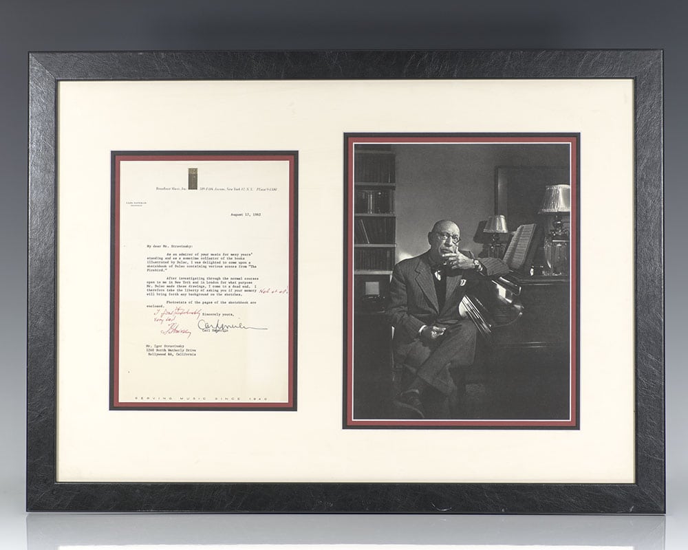 Igor Stravinsky First Edition Signed Music