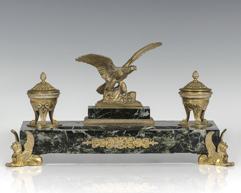 18th Century French Neoclassical Manner Bronze Inkwell — CLAIR & CO