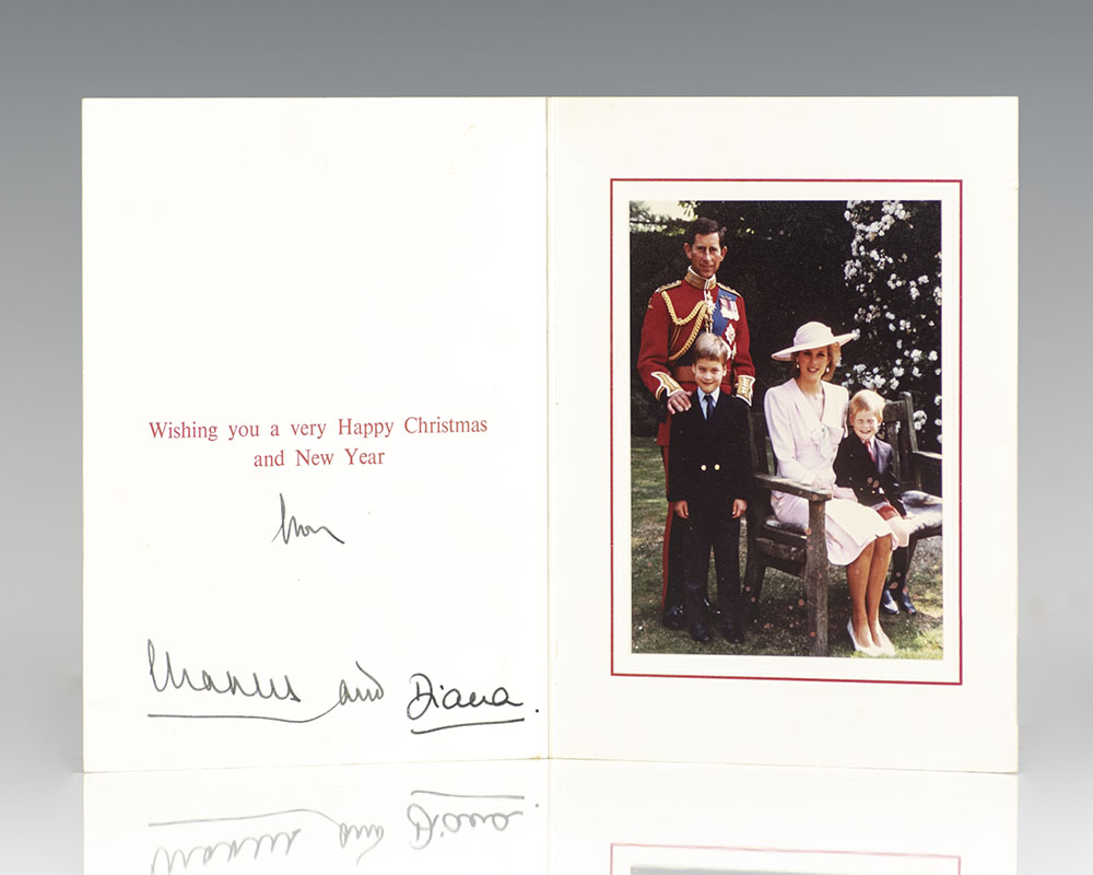 Princess Diana Signed 1992 Christmas Card