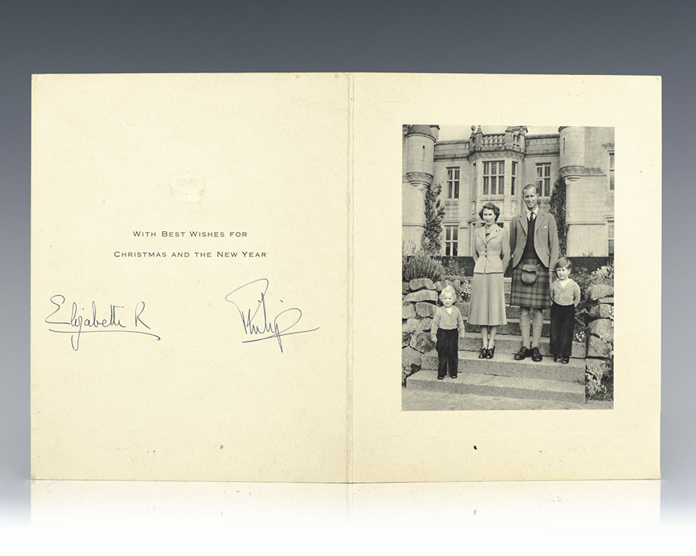 Queen Elizabeth and Prince Philip Signed Royal Family Christmas Card  Collection. - Raptis Rare Books