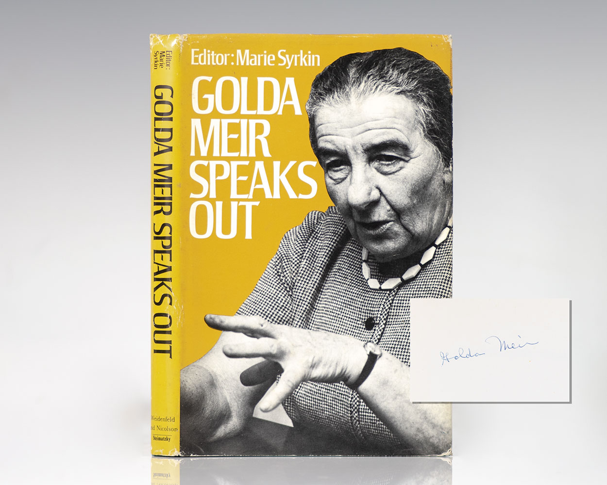 Golda Meir Speaks Out Raptis Rare Books Fine Rare and Antiquarian