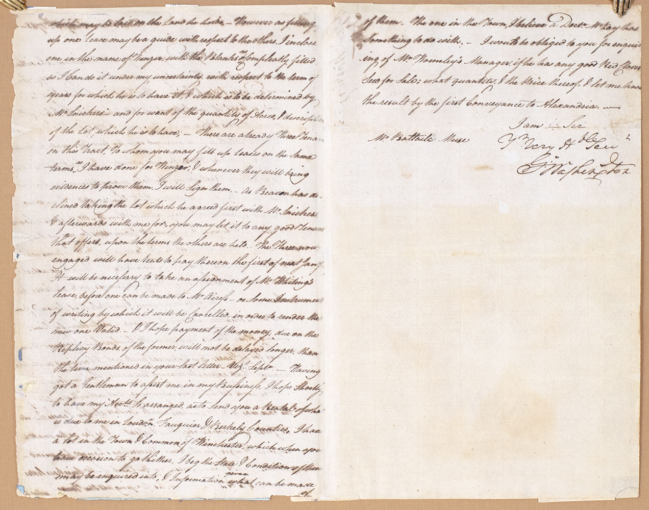 George Washington Handwritten Letter from Presidency for Sale