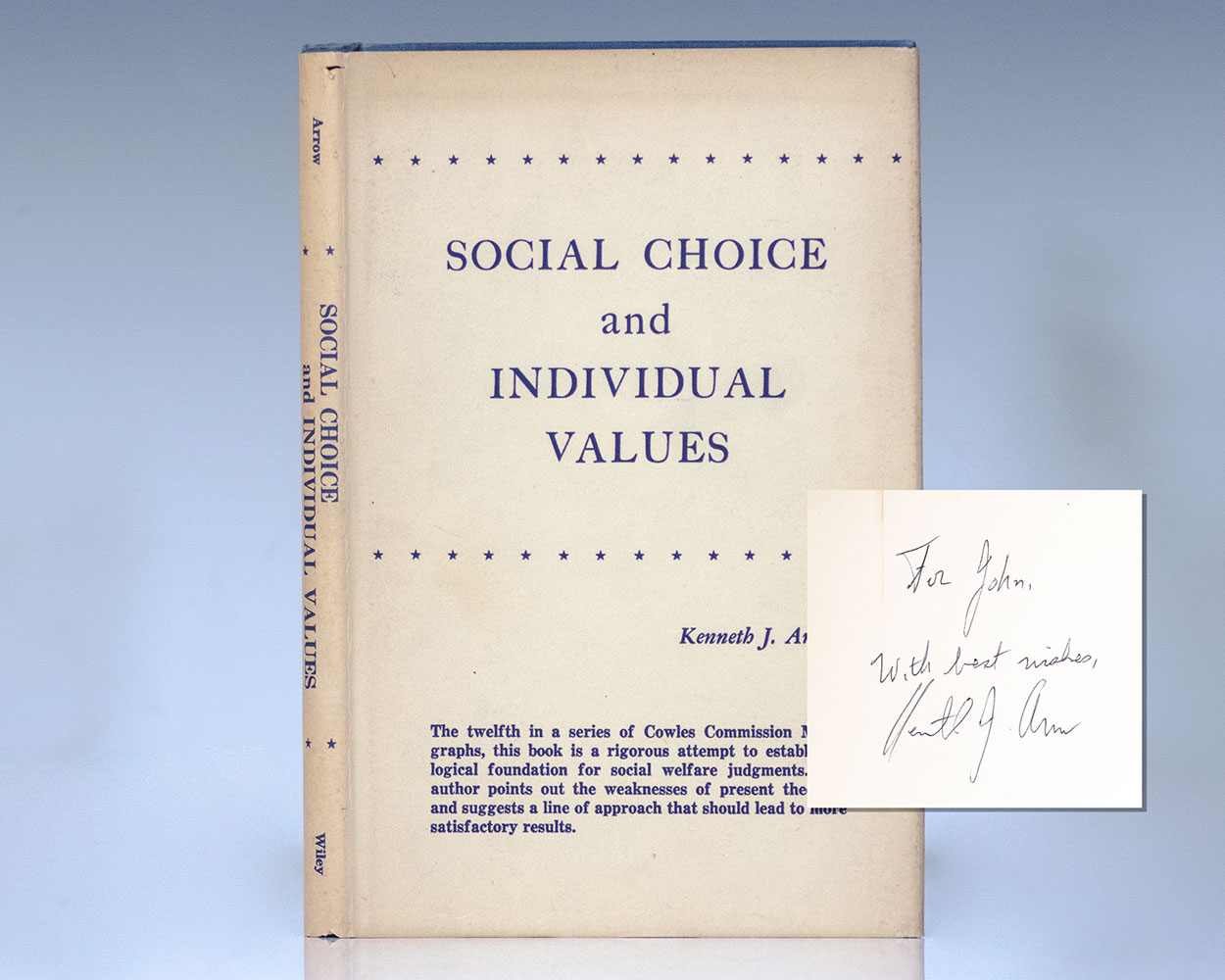 Social Choice and Individual Values Kenneth Arrow First Edition Signed