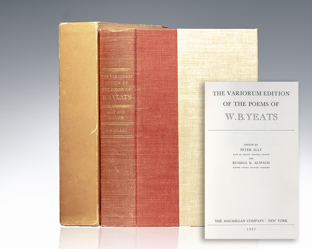 The Variorum Edition of the Poems of W.B. Yeats. - Raptis Rare Books ...