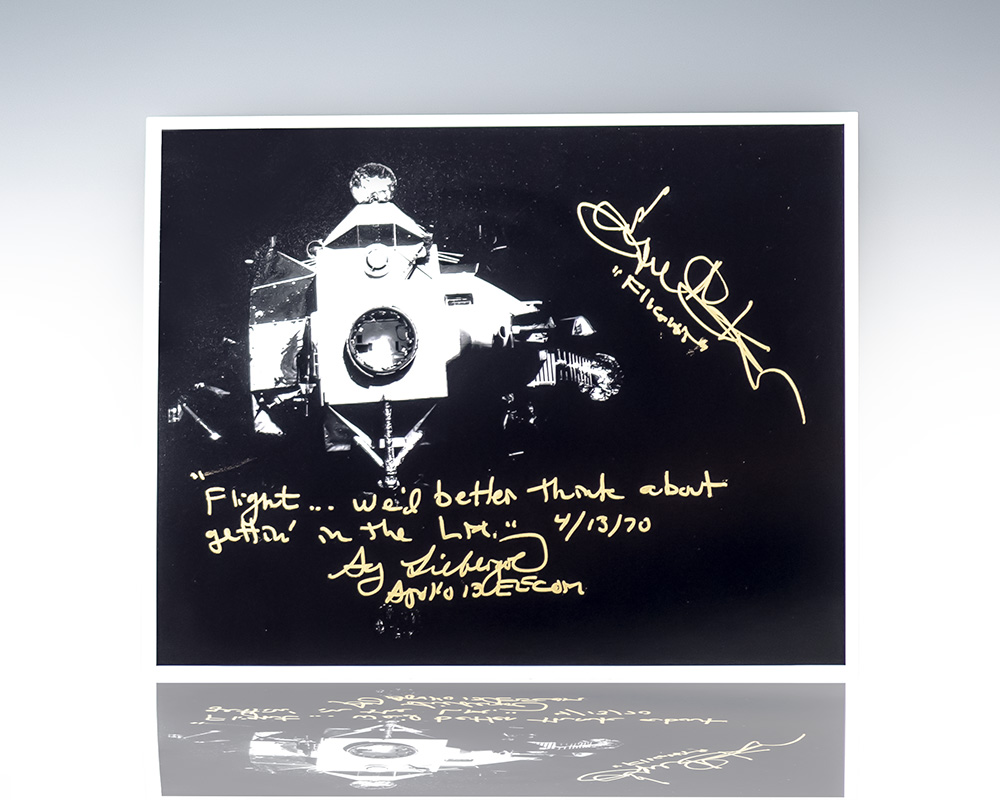 Apollo 13 Eugene Kranz and Seymour Liebergot Inscribed Photograph ...